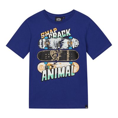 Boys' blue skateboard print t-shirt